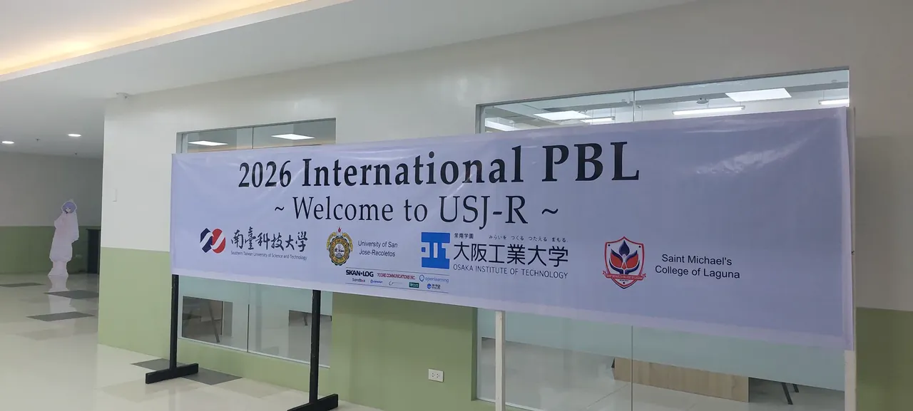 A banner reading 2026 International PBL, Welcome to USJ-R, with the partner universities' logos